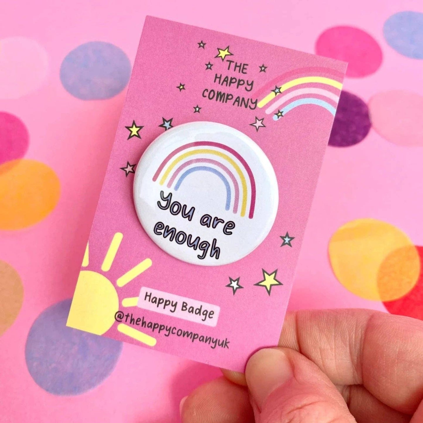 You are enough affirmation Badge Positive Badge Motivational The Happy Company