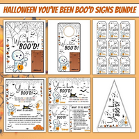 HALLOWEEN-KIDDIES-YOU'VE BEEN BOOED-6 pages-digital printible editible downloads & canva docs Wonkey Donkey Bazaar