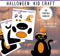 DIGITAL DOWNLOAD -KIDDIES- 4 HALLOWEEN KID CRAFT BUNDLE  -12  Pages (PDF & Canva Templates Wonkey Donkey Bazaar