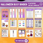 DIGITAL DOWNLOAD -KIDDIES-HALLOWEEN BUSY  BINDER-30 Pages (PDF & Canva Template Wonkey Donkey Bazaar