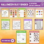 DIGITAL DOWNLOAD -KIDDIES-HALLOWEEN BUSY  BINDER-30 Pages (PDF & Canva Template Wonkey Donkey Bazaar