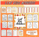 DIGITAL DOWNLOAD -PARENTS,TEACHERS,KIDDIES-KIDS LEAF ACTIVITY PACKActivity-20Pages (PDF & Canva Template, editable on canva, printible Wonkey Donkey Bazaar