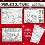 DIGITAL DOWNLOAD -PARENTS,TEACHERS,KIDDIES-CHRISTMAS ACTIVITY BUNDLE-9. Pages (PDF & Canva Template, editable on canva, printible Wonkey Donkey Bazaar