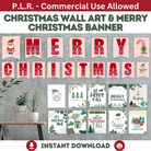 DIGITAL DOWNLOAD -PARENTS,TEACHERS,KIDDIES-Christmas Wall Art &amp; BannerChristmas Wall Art &amp; Banner – Festive Printable Decor-27  Pages (PDF & Canva Template, editable on canva, printib Wonkey Donkey Bazaar