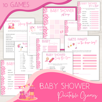 DIGITAL DOWNLOAD- Done For You –10 X BABY SHOWER GAMES- INSTANT DOWNLOAD/ PrintablE, EDITABLE ON  CANVA