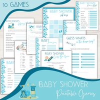 DIGITAL DOWNLOAD- Done For You –10 X BABY SHOWER GAMES- INSTANT DOWNLOAD/ PrintablE, EDITABLE ON  CANVA