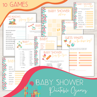 DIGITAL DOWNLOAD- Done For You –10 X BABY SHOWER GAMES- INSTANT DOWNLOAD/ PrintablE, EDITABLE ON  CANVA