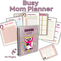 DIGITAL DOWNLOAD- Done For You –BUSY MUM PLANNER-OWL DESIGN- 52 PAGE-INSTANT DOWNLOAD/ PrintablE, EDITABLE ON  CANVA