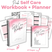 DIGITAL DOWNLOAD- Done For You -PINK OR TAN SELF-CARE PLANNER- 105 PAGE-INSTANT DOWNLOAD/ PrintablE, EDITABLE ON  CANVA