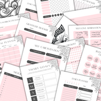 DIGITAL DOWNLOAD- Done For You -PINK OR TAN SELF-CARE PLANNER- 105 PAGE-INSTANT DOWNLOAD/ PrintablE, EDITABLE ON  CANVA