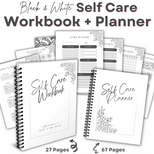 DIGITAL DOWNLOAD- Done For You -BLACK & WHITE/SELF-CARE PLANNER- 105 PAGE-INSTANT DOWNLOAD/ PrintablE, EDITABLE ON  CANVA