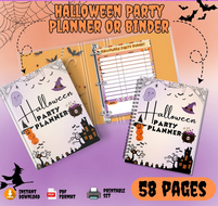 OCT4TH-DIGITAL DOWNLOAD -KIDDIES/mums- HALLOWEEN PARTY PLANNER-70  Pages (PDF PRINTIBLES