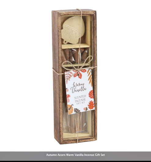 HALLOWEEN-Autumn Acorn Warm Vanilla Incense Gift Set-BEST SELLER