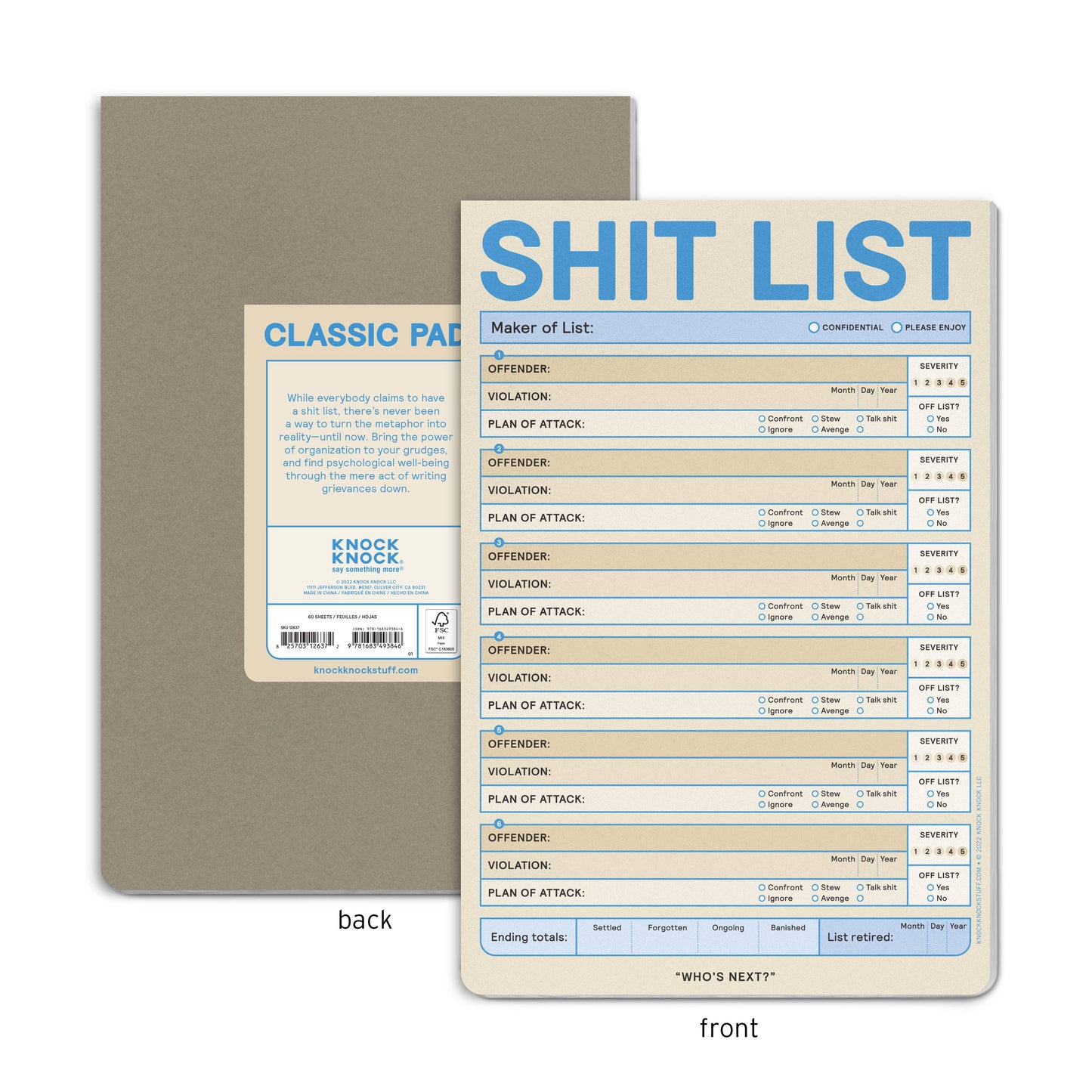 Knock Knock Shit List Pad (Pastel Version) Knock Knock UK