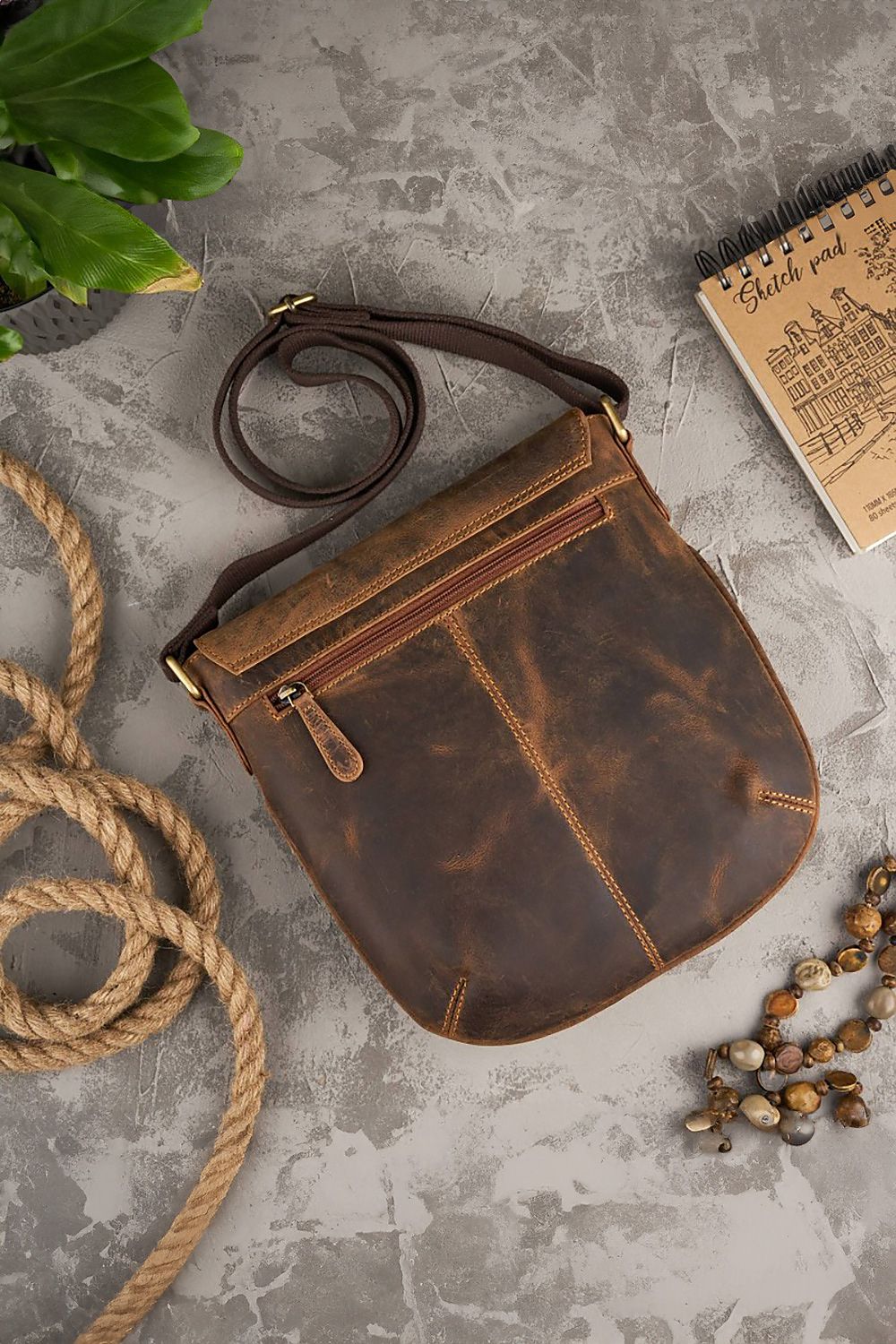 Natural leather bag model 191537 Galanter Galanter