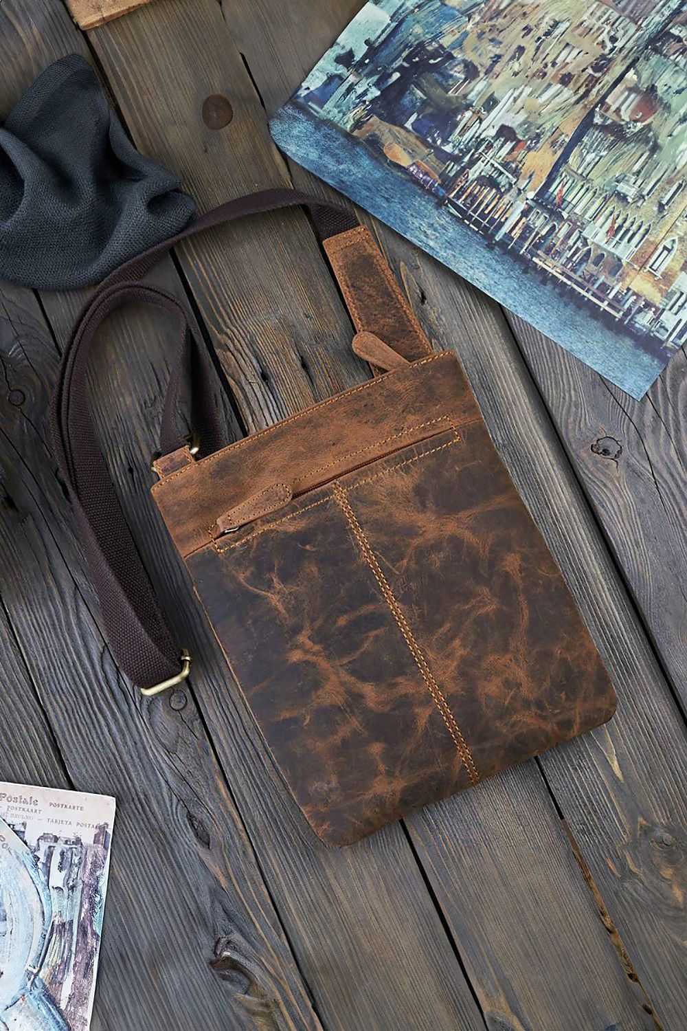 Natural leather bag model 191539 Galanter Galanter