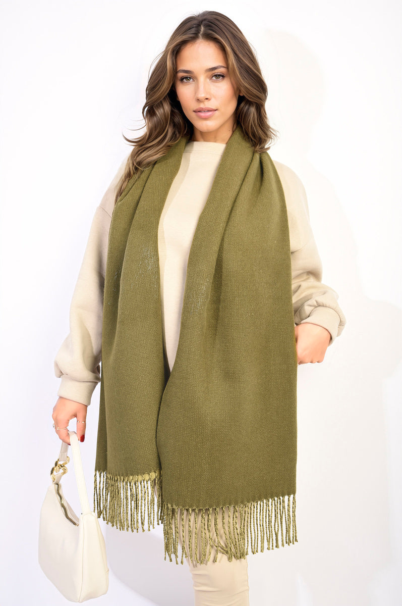 Winter Oversized Scarf with Tassel