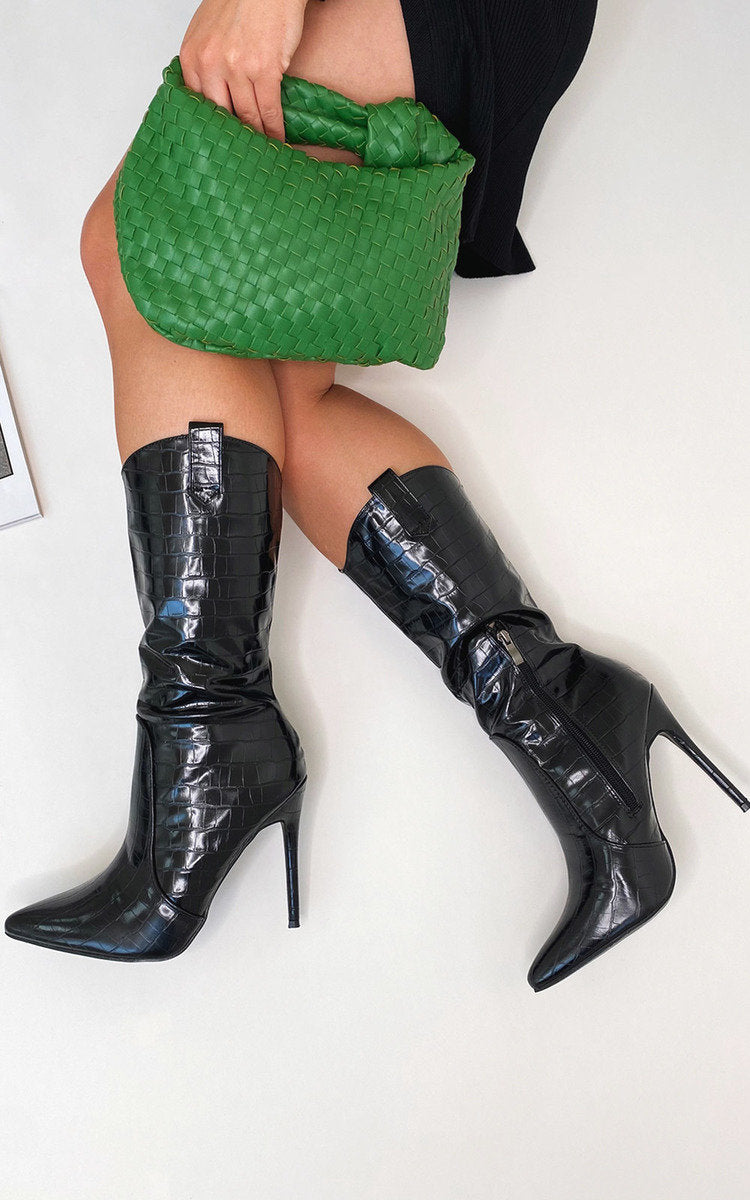 Knee High Pointed Boots Moda