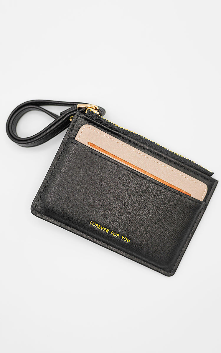 Faux Leather Side Zip Card Holder Moda