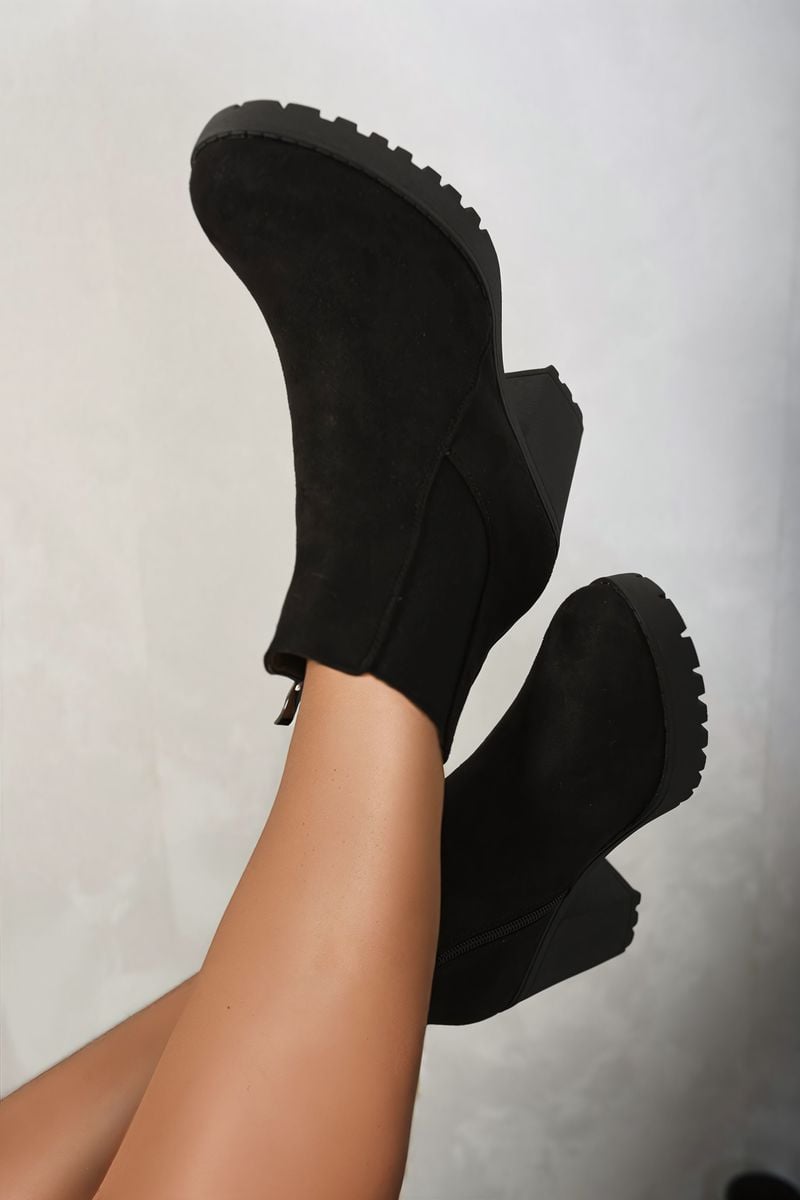 Block Chunky Heel Ankle Boots