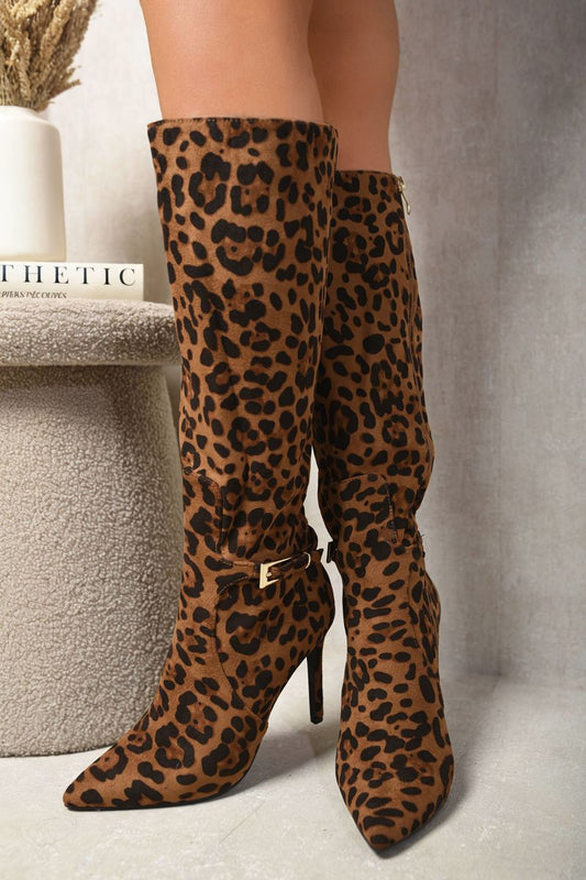 Side Zip Stiletto Boots Moda