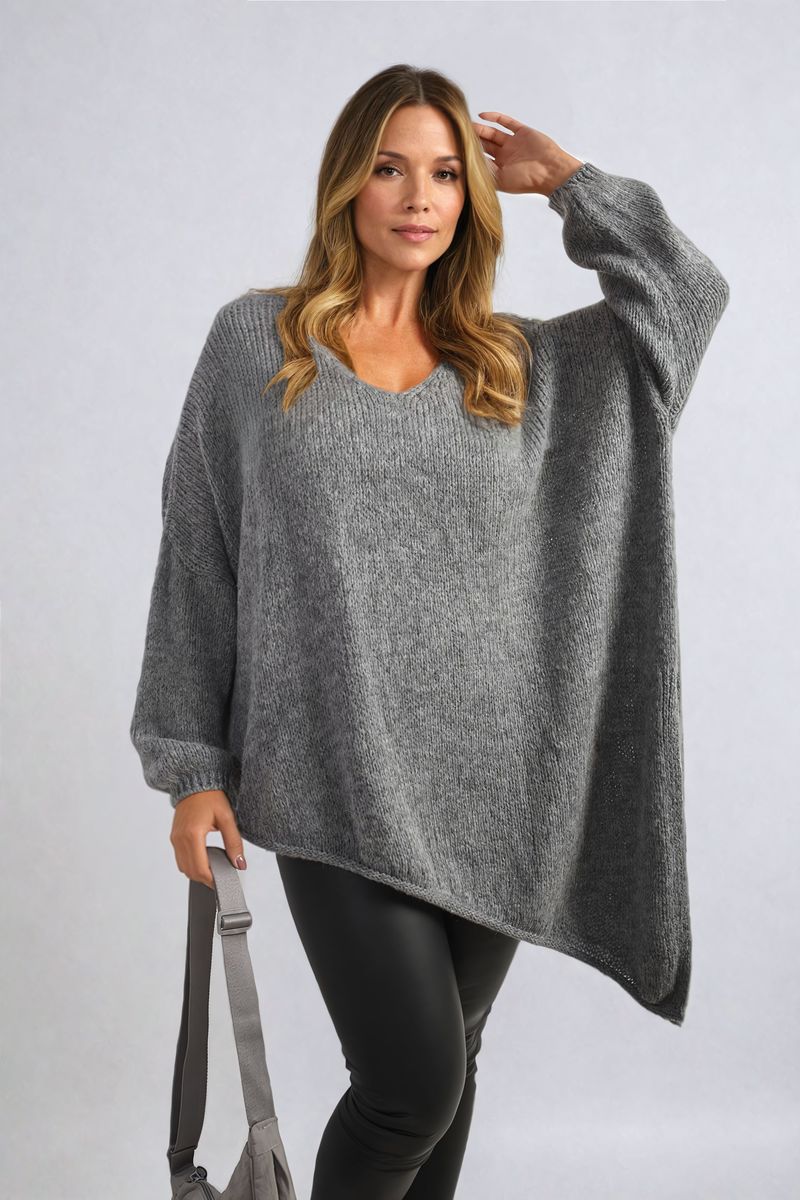 Asymmetric Oversized Knitted Jumper