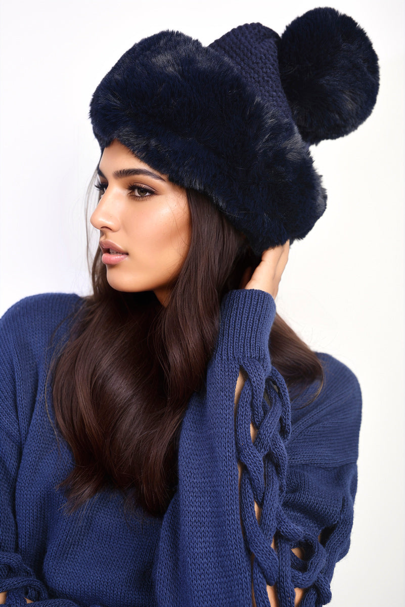 Faux Fur Knitted Winter Hat