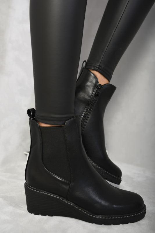 Low Wedge Ankle Boots Moda