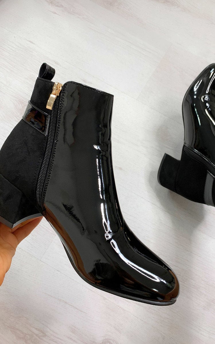 Contrast Heeled Ankle Boots Moda