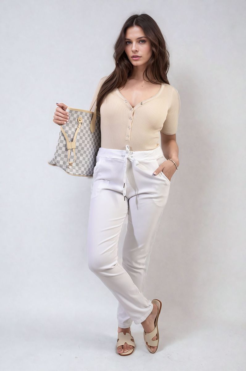 Casual Drawstring Trousers Moda