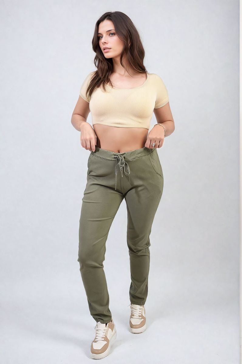 Casual Drawstring Trousers Moda