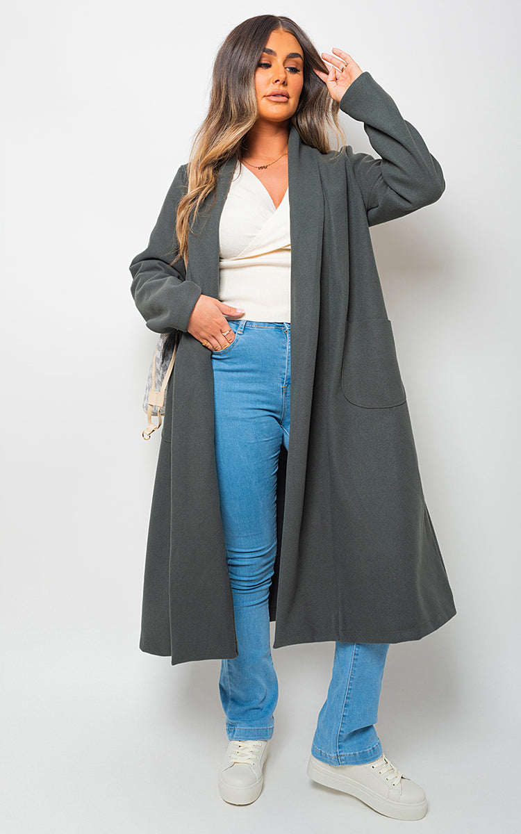 Wrap Belted Long Coat