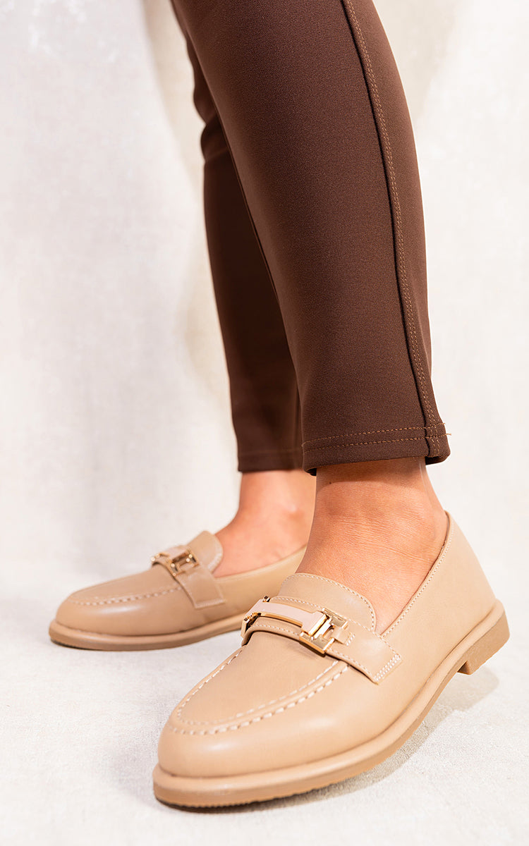 Faux Leather Loafer Flats