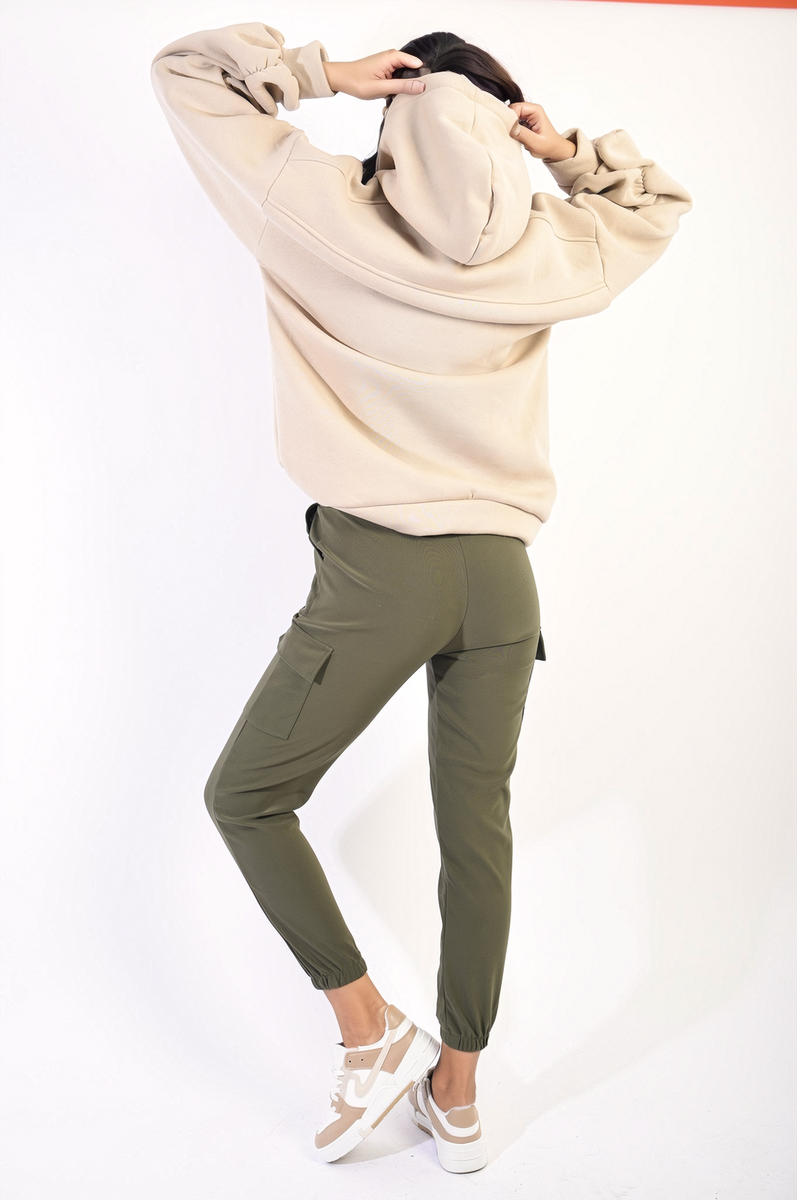 Cargo Pocket Trouser with Drawstring Moda