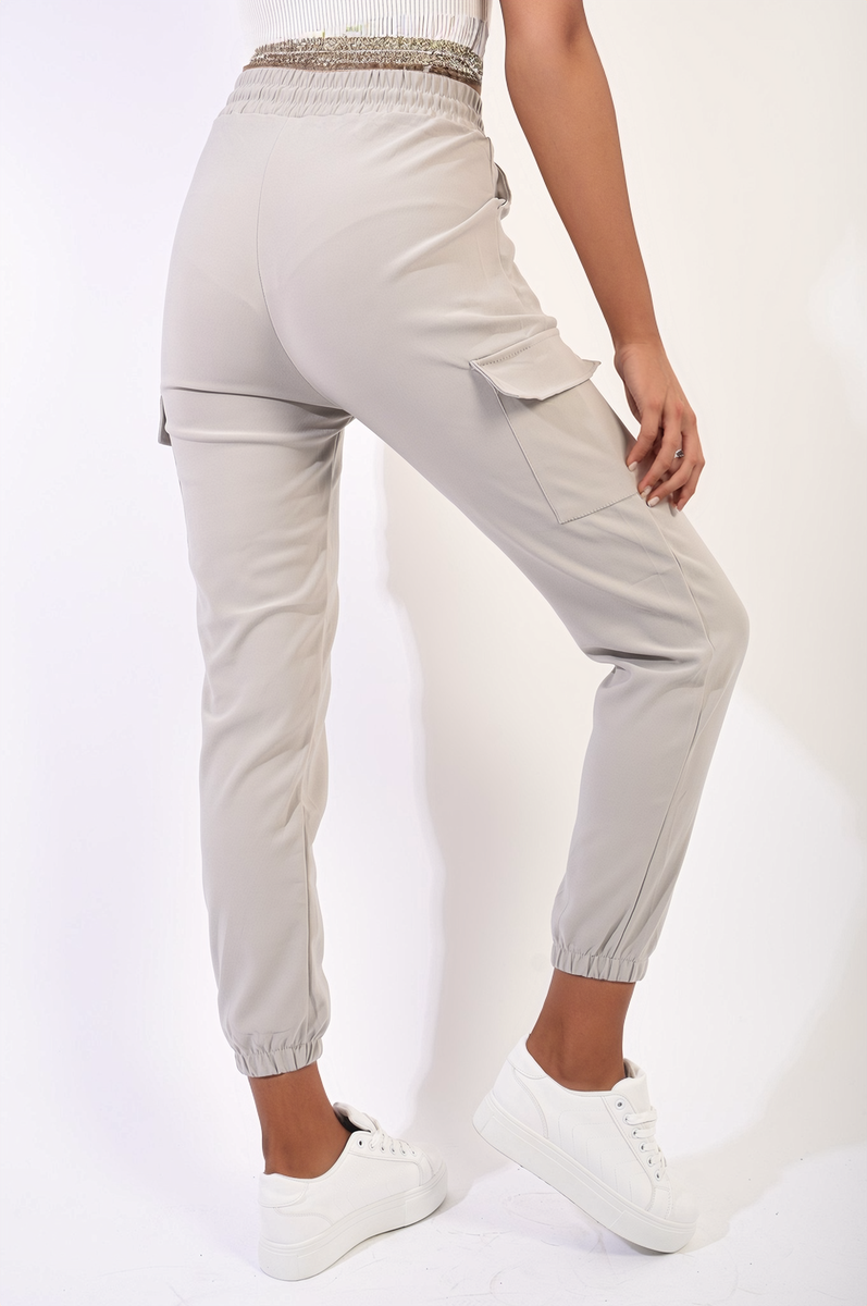 Cargo Pocket Trouser with Drawstring Moda