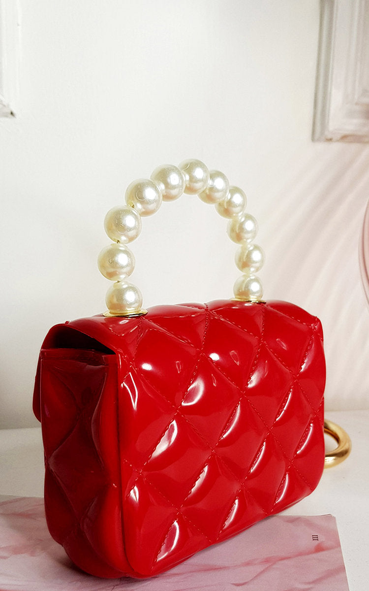 Fold Over bag with Pearl Handle Moda