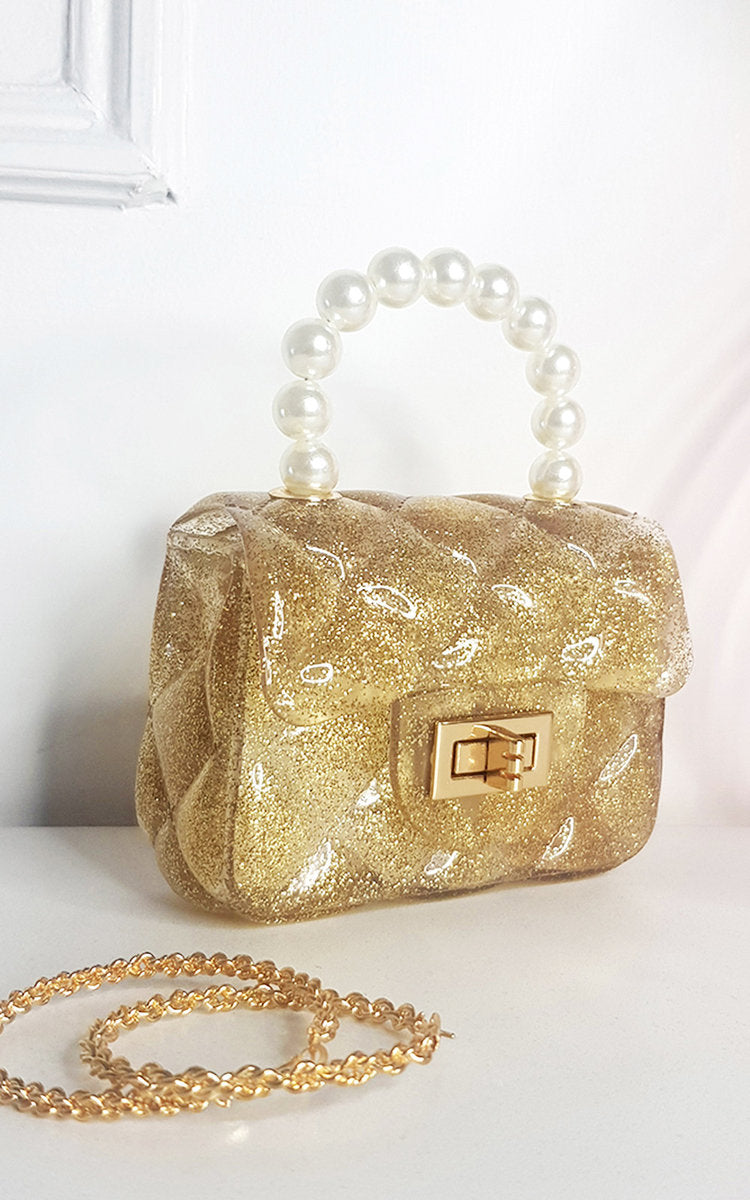 Fold Over bag with Pearl Handle Moda