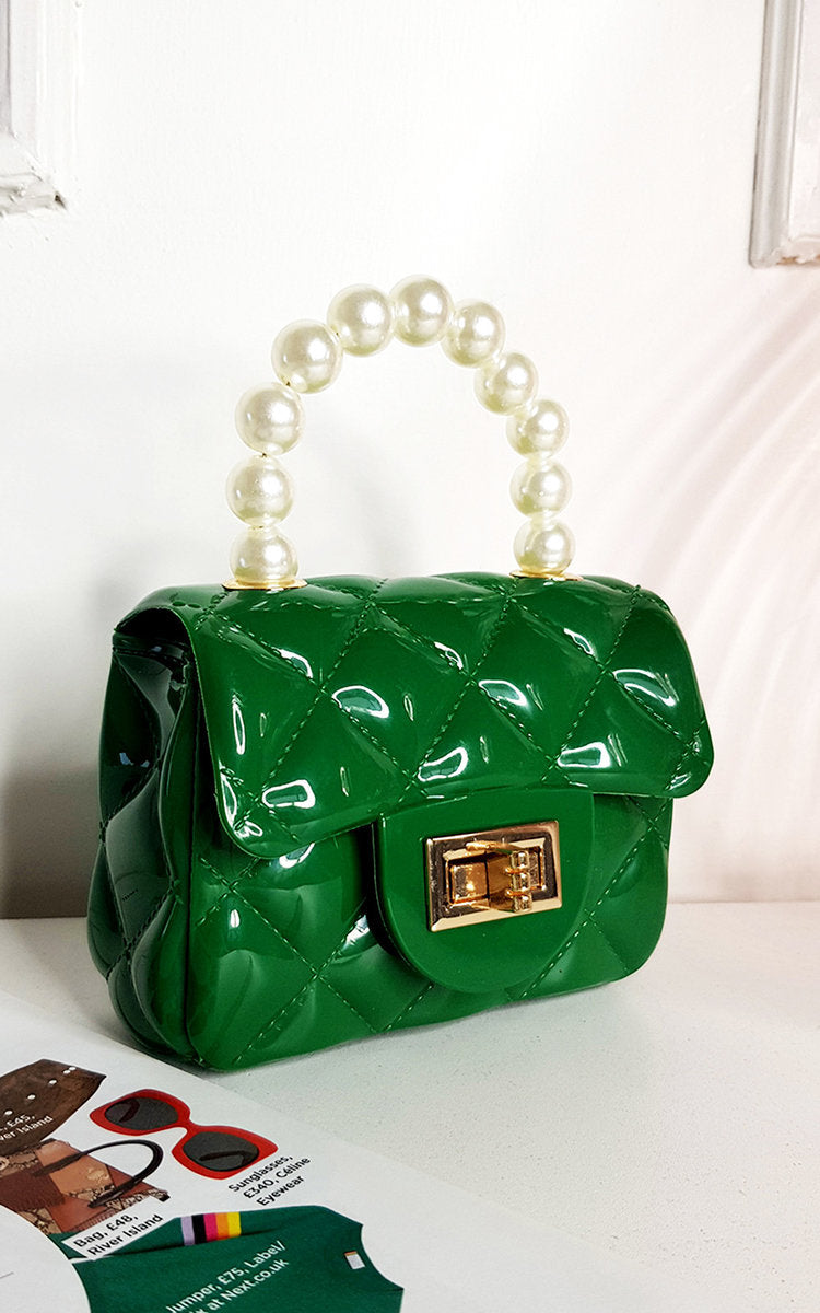 Fold Over bag with Pearl Handle Moda