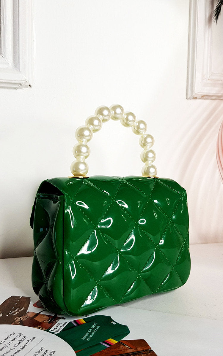 Fold Over bag with Pearl Handle Moda