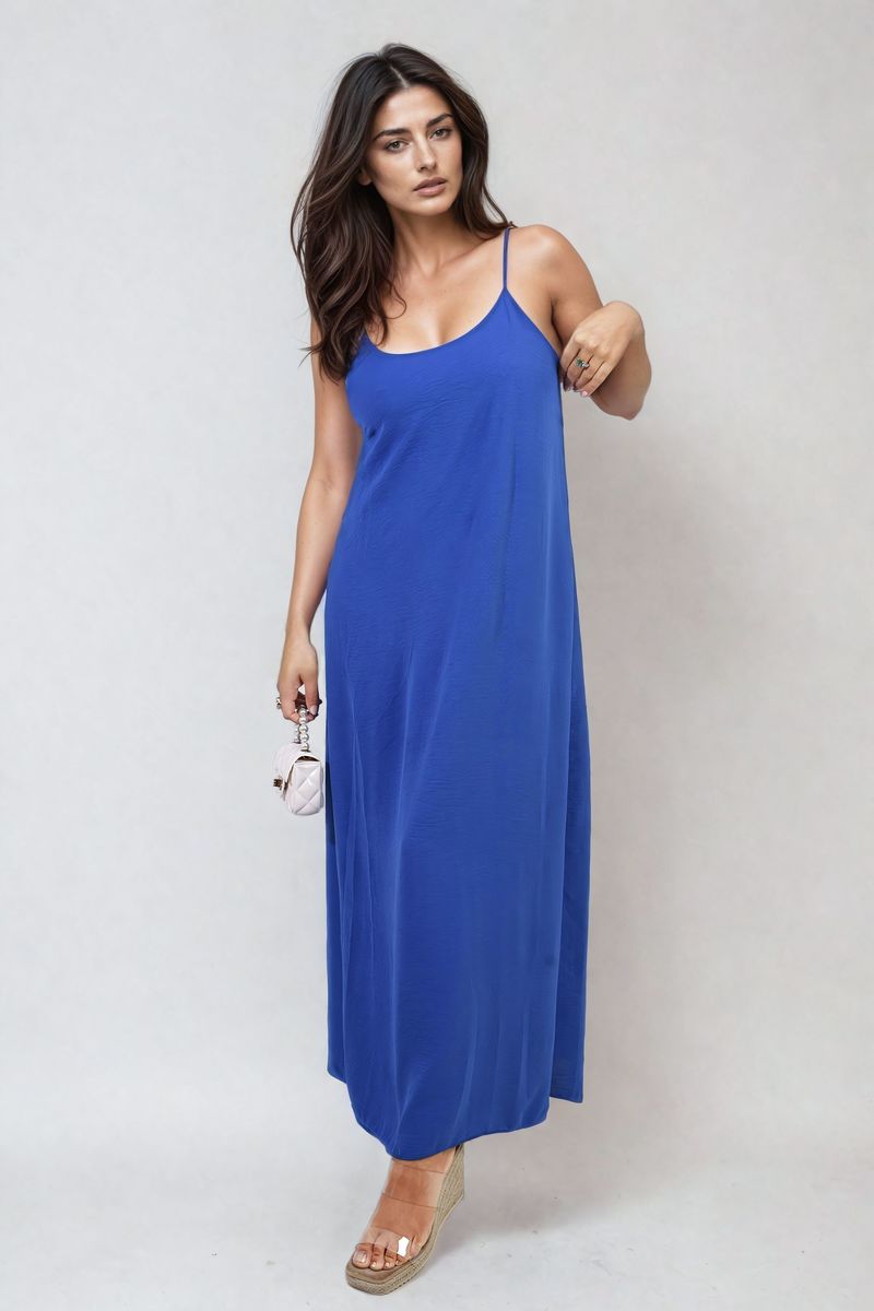 Spaghetti Strap Side Slit Maxi Dress Moda