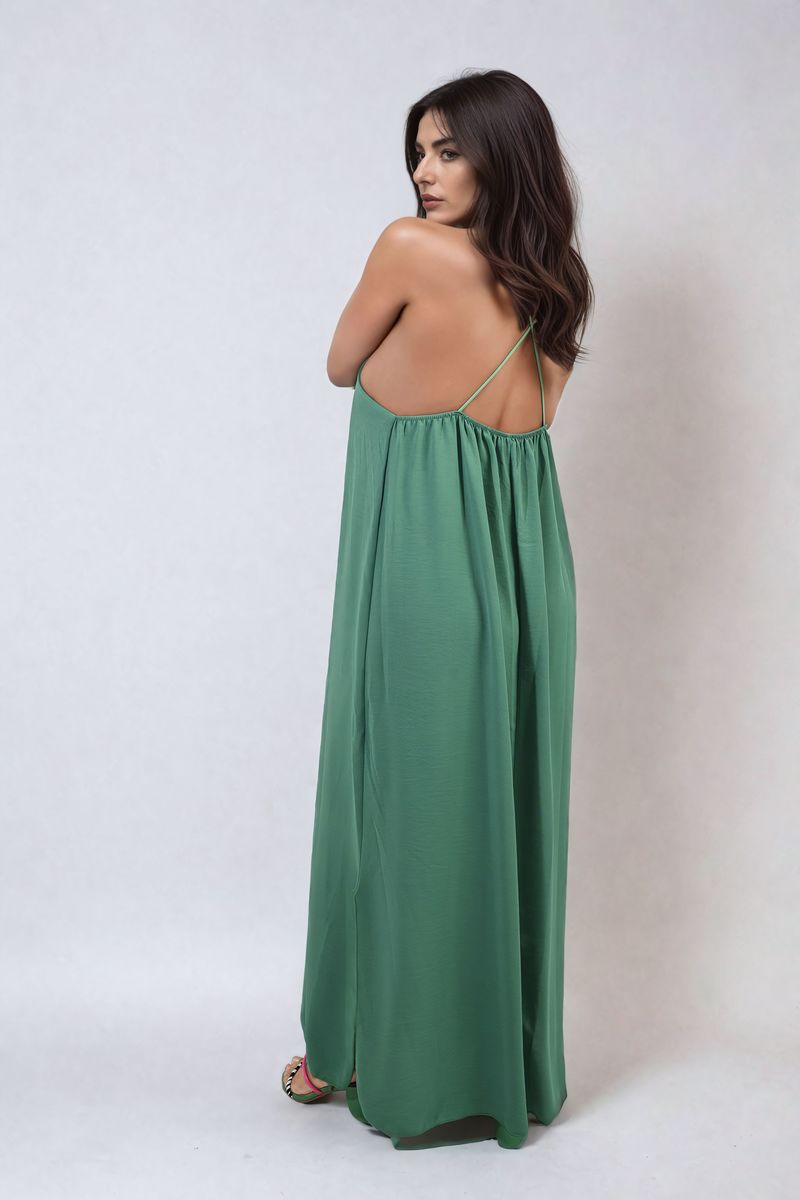 Spaghetti Strap Side Slit Maxi Dress Moda