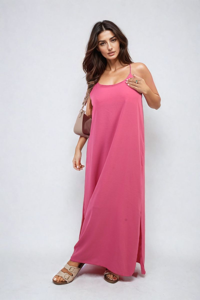 Spaghetti Strap Side Slit Maxi Dress Moda