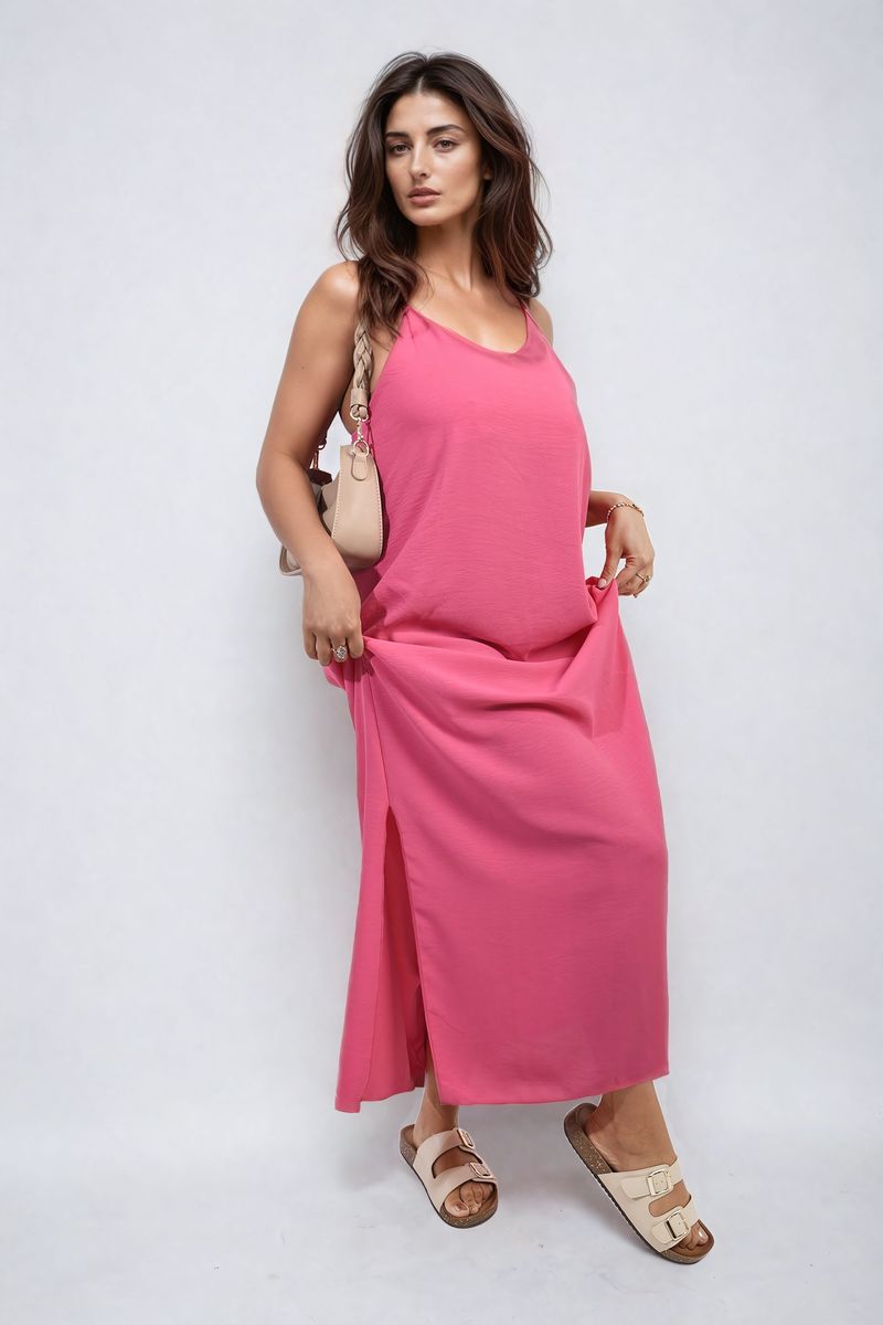 Spaghetti Strap Side Slit Maxi Dress Moda