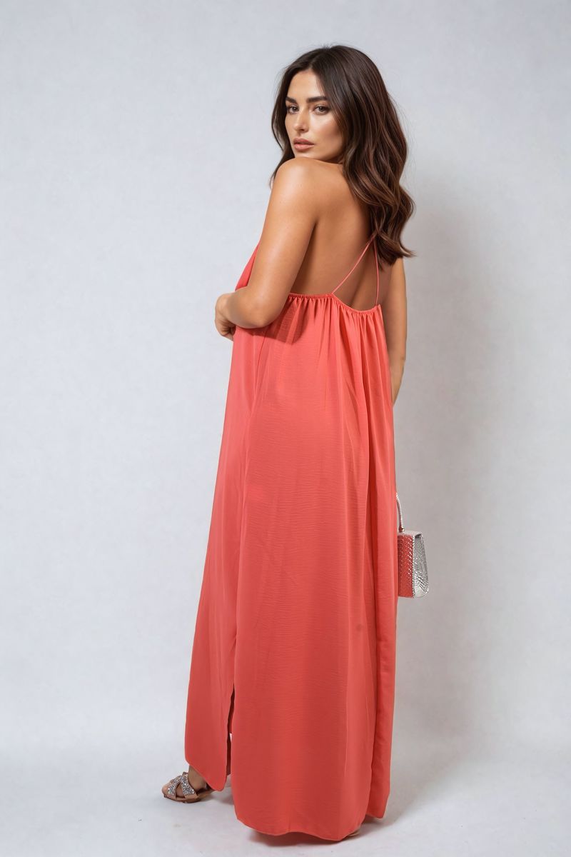 Spaghetti Strap Side Slit Maxi Dress Moda