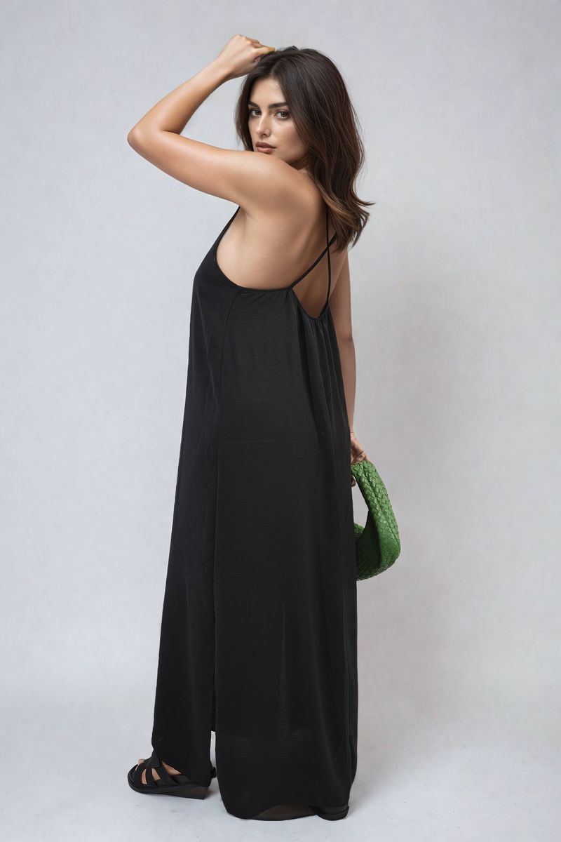 Spaghetti Strap Side Slit Maxi Dress Moda