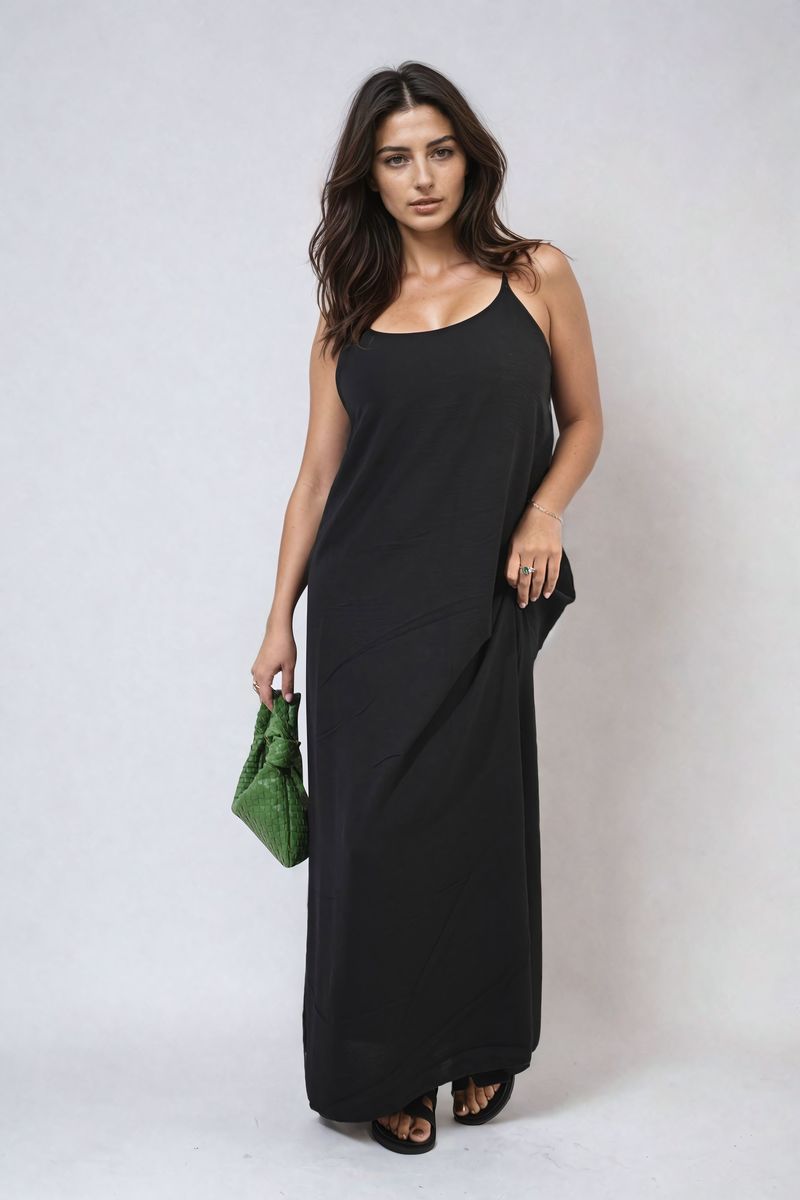 Spaghetti Strap Side Slit Maxi Dress Moda