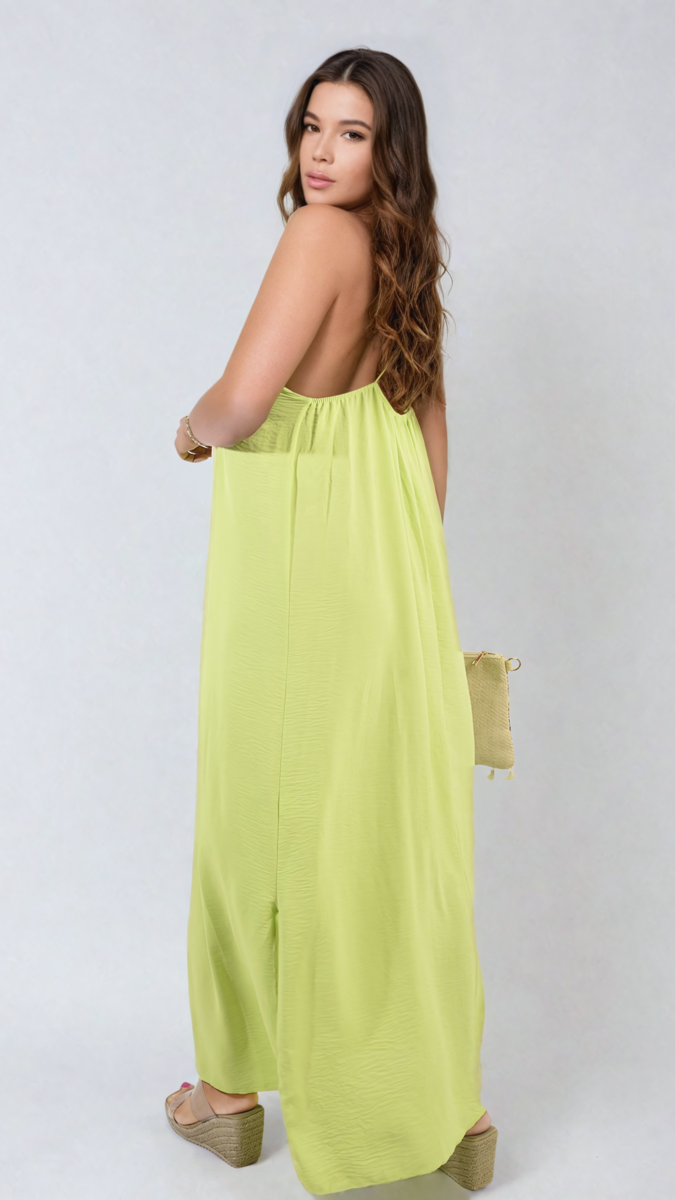 Spaghetti Strap Side Slit Maxi Dress Moda