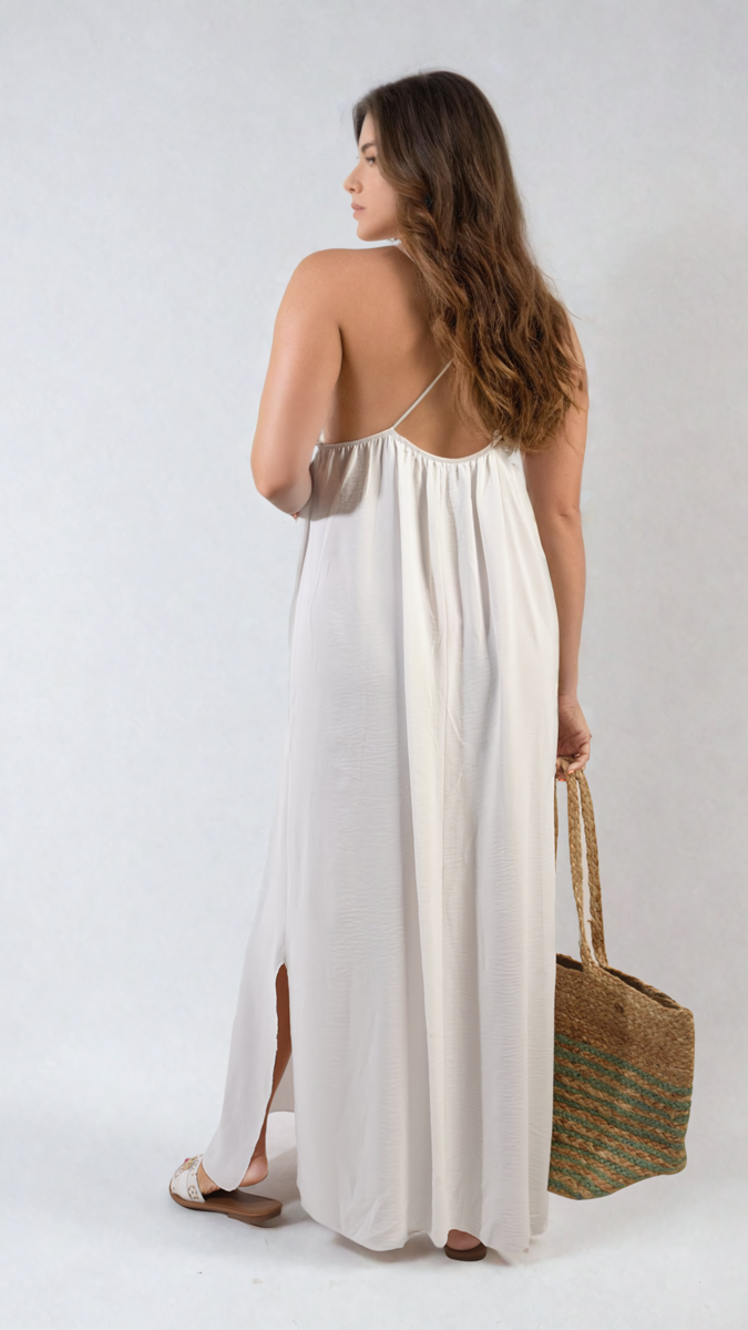 Spaghetti Strap Side Slit Maxi Dress Moda