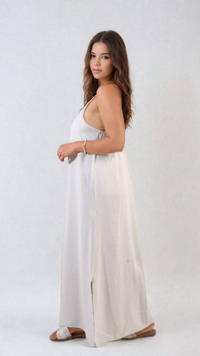 Spaghetti Strap Side Slit Maxi Dress Moda