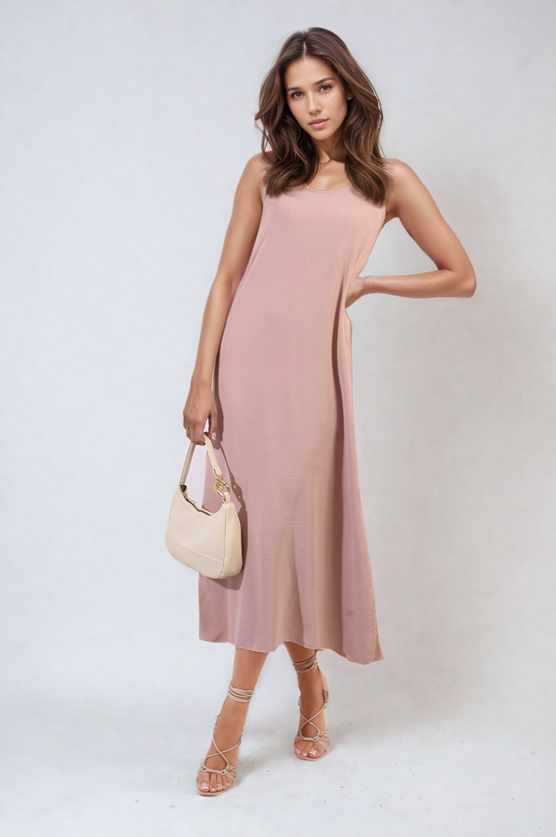 Spaghetti Strap Side Slit Maxi Dress Moda